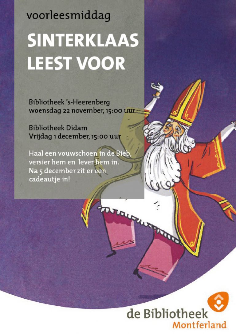 Sinterklaas komt voorlezen in Bibliotheek Montferland