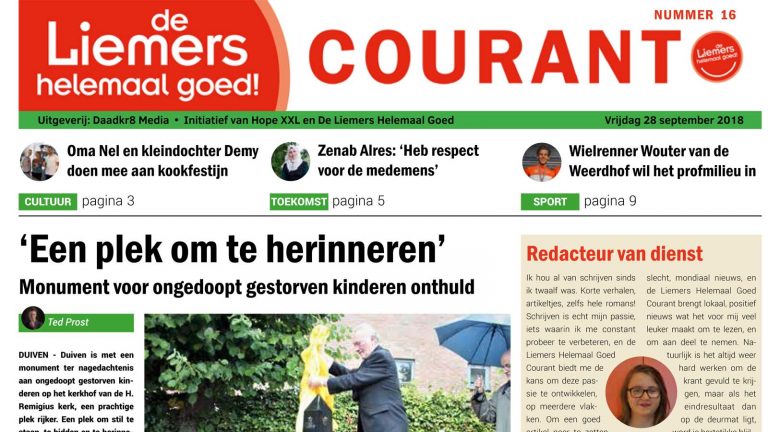 DLHG Courant nummer 16 – vrijdag 28 september 2018