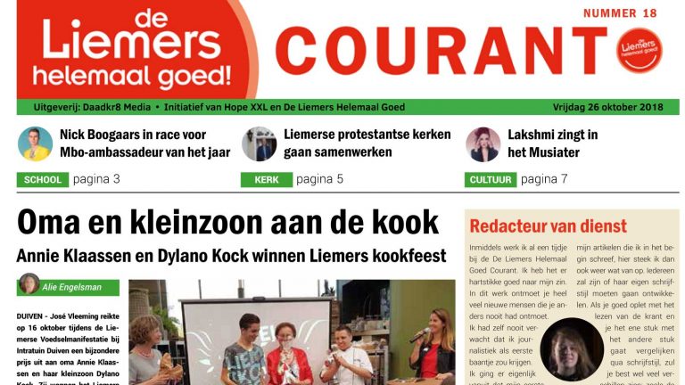 DLHG Courant nummer 18 – vrijdag 26 oktober 2018