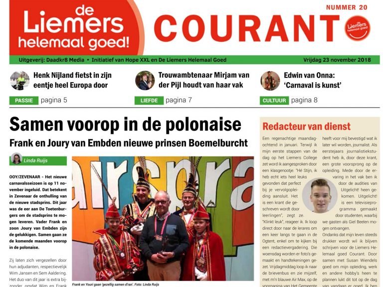 DLHG Courant nummer 20 – vrijdag 23 november 2018