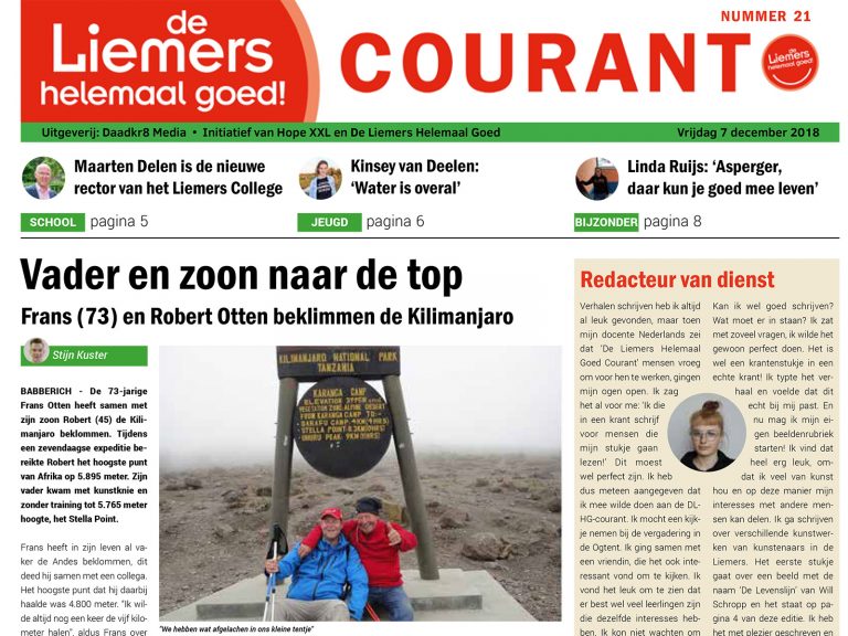 DLHG Courant nummer 21 – vrijdag 7 december 2018