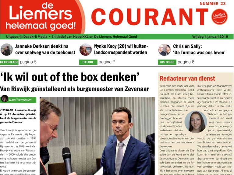 DLHG Courant nummer 23 – vrijdag 04 januari 2019