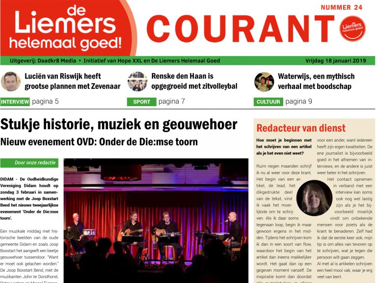 DLHG Courant nummer 24 – vrijdag 18 januari 2019