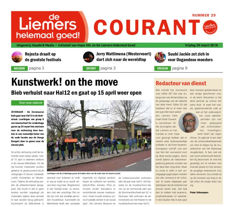 DLHG COURANT NUMMER 29 – VRIJDAG 29 MAART 2019