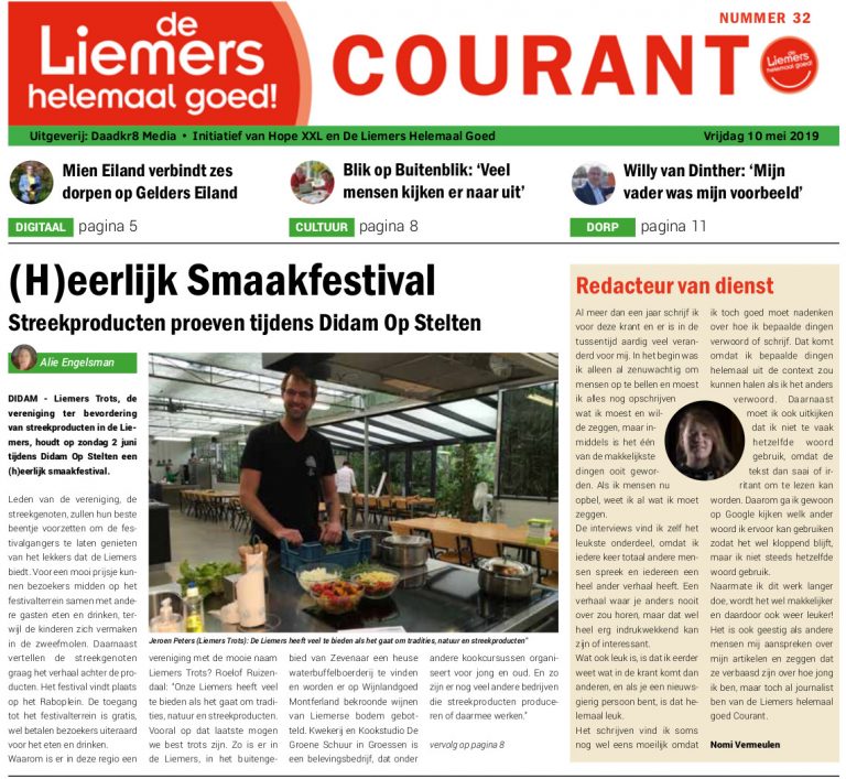 DLHG COURANT NUMMER 32 – VRIJDAG 10 MEI 2019