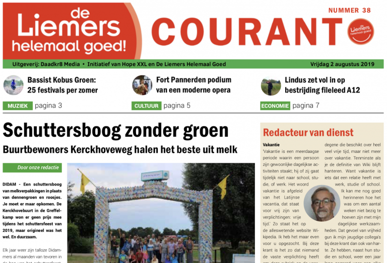 DLHG COURANT NUMMER 38 – VRIJDAG 2 AUGUSTUS 2019