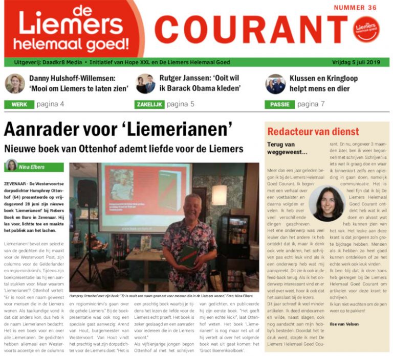 DLHG COURANT NUMMER 36 – VRIJDAG 5 JULI 2019