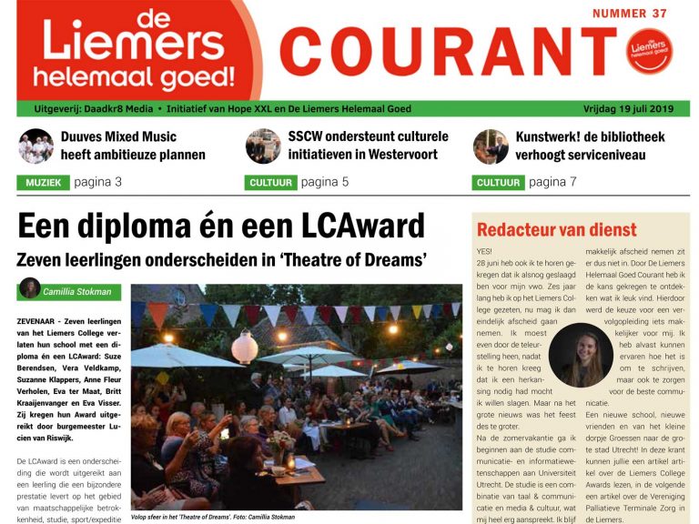 DLHG COURANT NUMMER 37 – VRIJDAG 19 JULI 2019