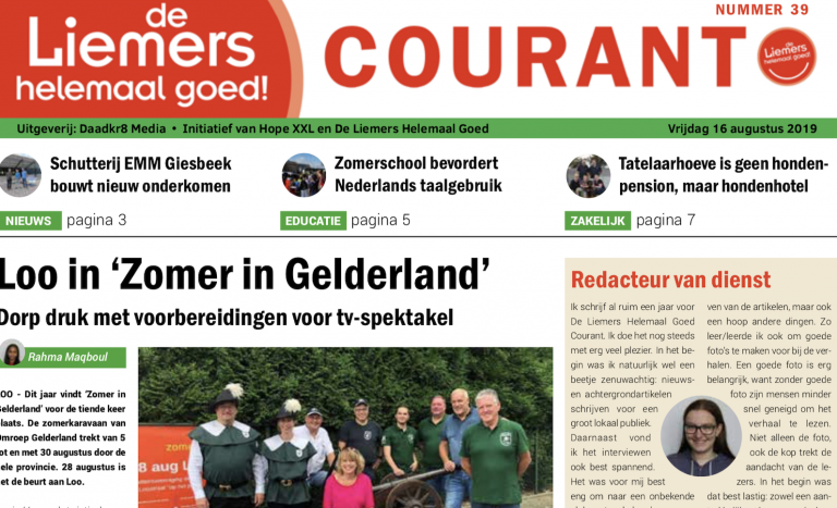 DLHG COURANT NUMMER 39 – VRIJDAG 16 AUGUSTUS 2019