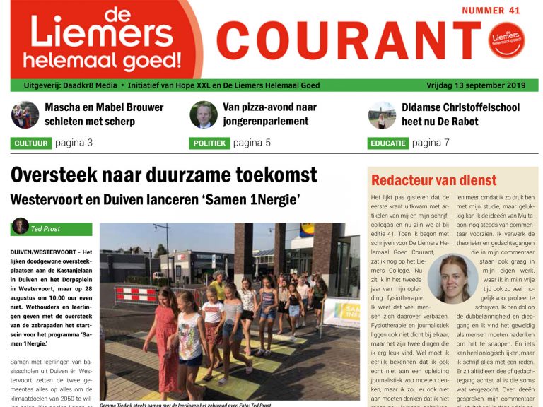 DLHG COURANT NUMMER 41 – VRIJDAG 13 SEPTEMBER 2019