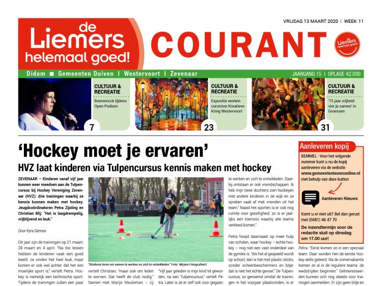 DLHG COURANT WEEK 11 – VRIJDAG 13 MAART 2020