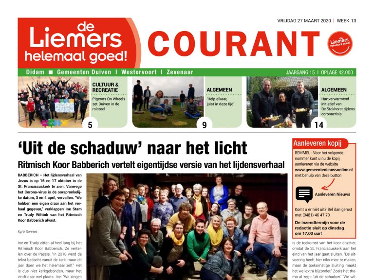 DLHG COURANT WEEK 13 – VRIJDAG 27 MAART 2020