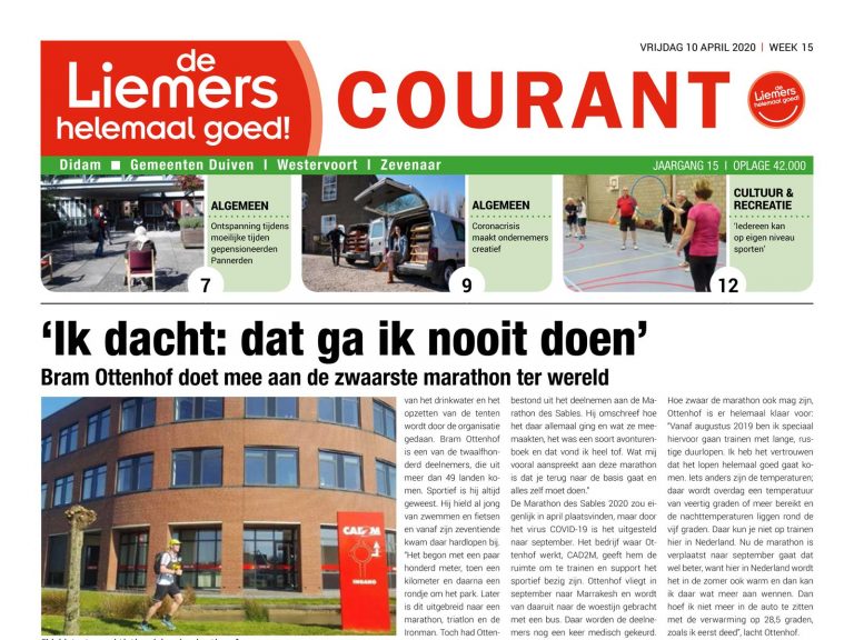 DLHG COURANT WEEK 15 – VRIJDAG 10 APRIL 2020