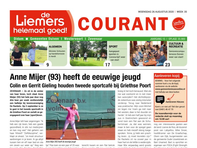 DLHG COURANT WEEK 35 – WOENSDAG 26 AUGUSTUS 2020