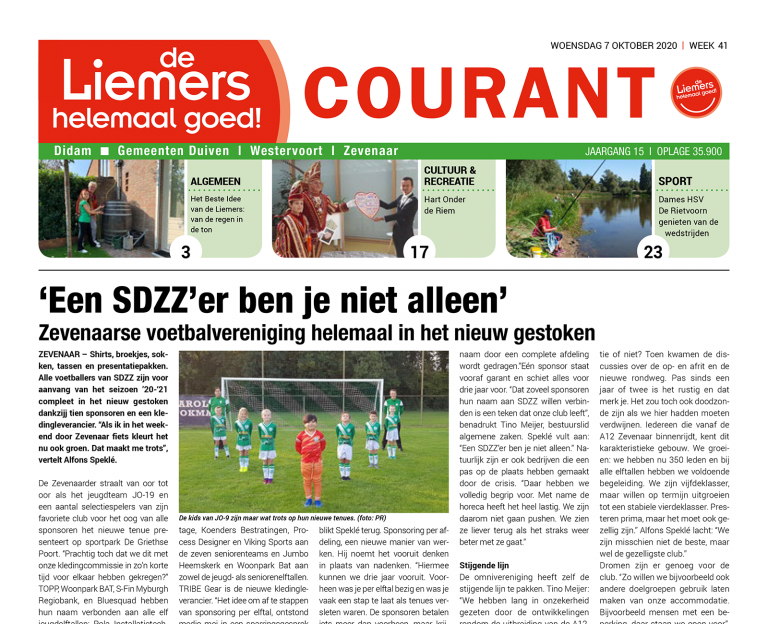 DLHG COURANT WEEK 41 – WOENSDAG 7 OKTOBER 2020