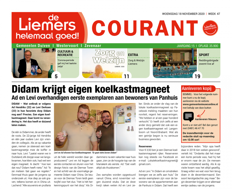 DLHG COURANT WEEK 47 – WOENSDAG 18 NOVEMBER 2020