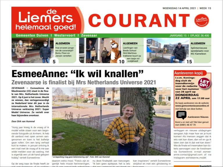 DLHG COURANT WEEK 15 – WOENSDAG 14 APRIL 2021