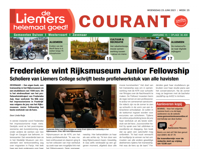 DLHG COURANT WEEK 25 – WOENSDAG 23 JUNI 2021