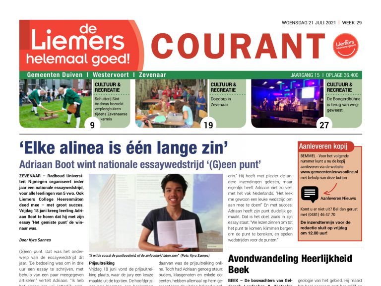 DLHG COURANT WEEK 29 – WOENSDAG 21 JULI 2021