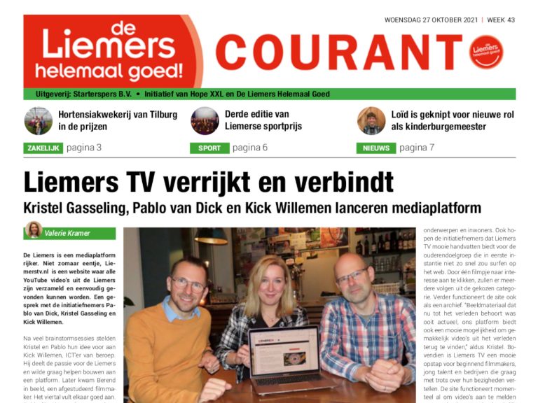 DLHG COURANT WEEK 43 – WOENSDAG 27 OKTOBER 2021