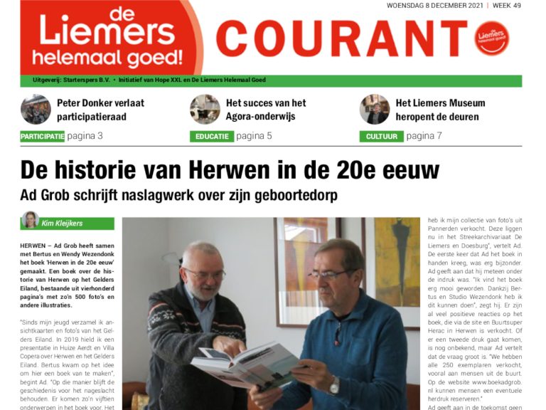 DLHG COURANT WEEK 49 – WOENSDAG 8 DECEMBER 2021