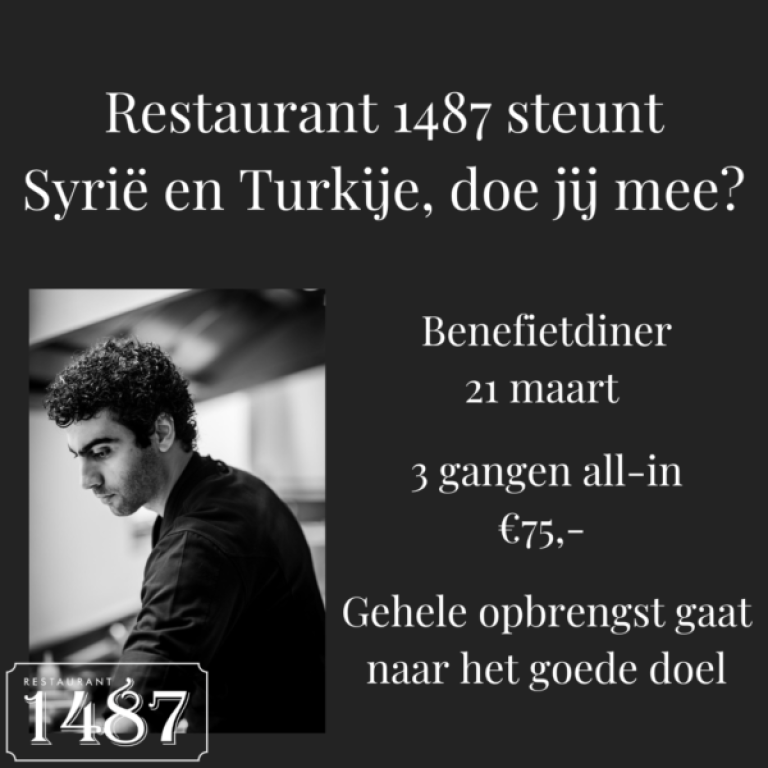 Restaurant 1487 helpt Syrië en Turkije