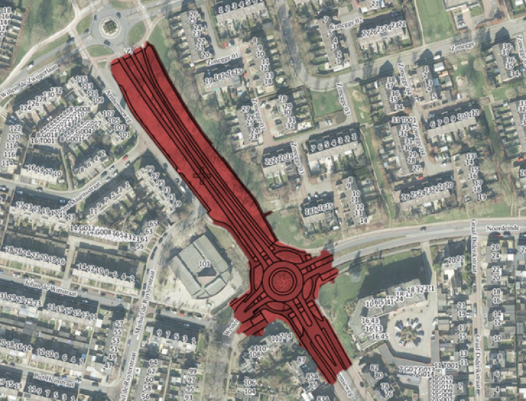 Rotonde kruising Arnhemseweg/Noordeinde afgesloten voor onderhoud